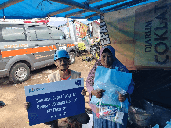 BFI Finance Serahkan Bantuan untuk Penyintas Gempa Cianjur