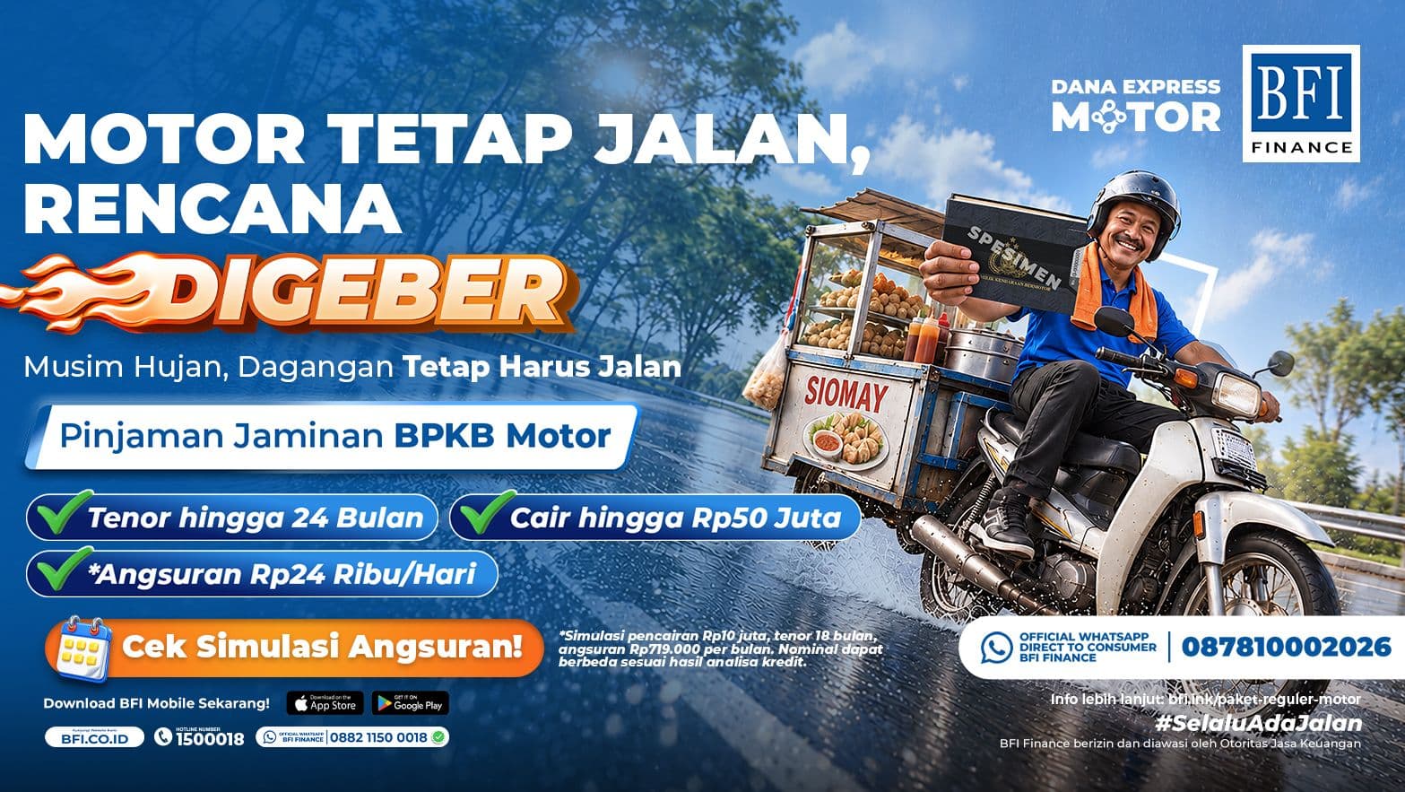 Paket Reguler Pinjaman Jaminan BPKB Motor | BFI Dana Express Motor