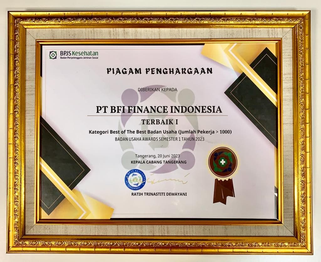 BFI Finance Receives Awards in Badan Usaha Awards 2023 from Tangerang Branch of Health Care and Social Security Agency