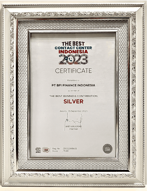 Layanan Prima Tim Telemarketing, BFI Finance Raih The Best Contact Center Indonesia 2023